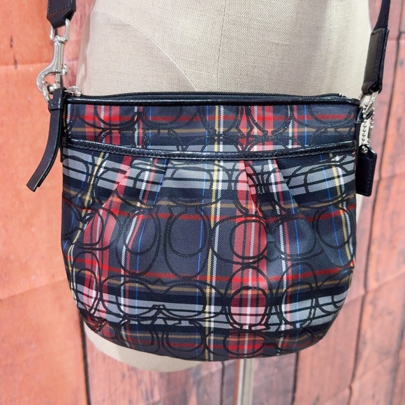 Coach Poppy Tartan Plaid Glitter Signature Vintage Y2K Crossbody Bag - Picture 5 of 10